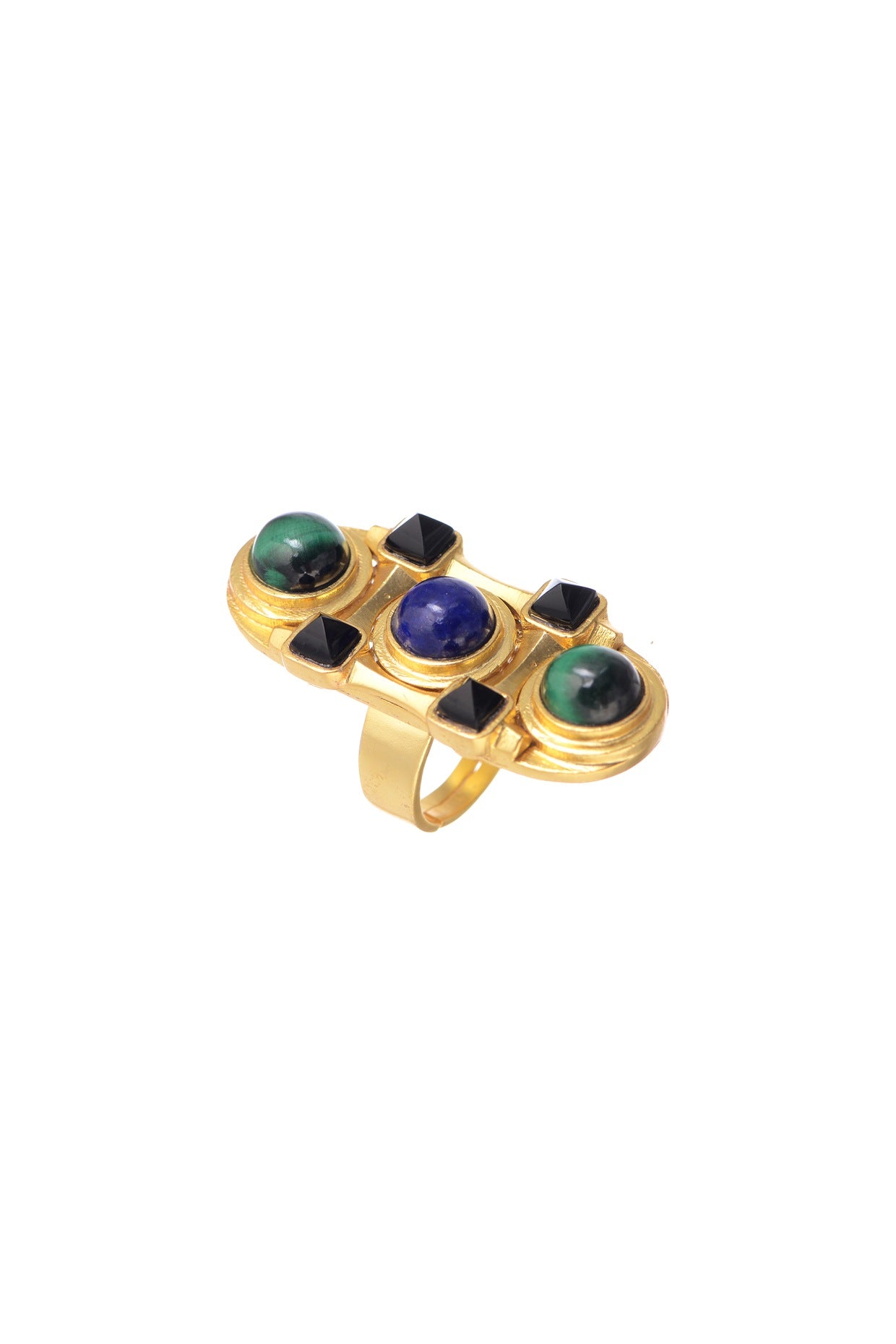 Gold Plated Malachite Ring