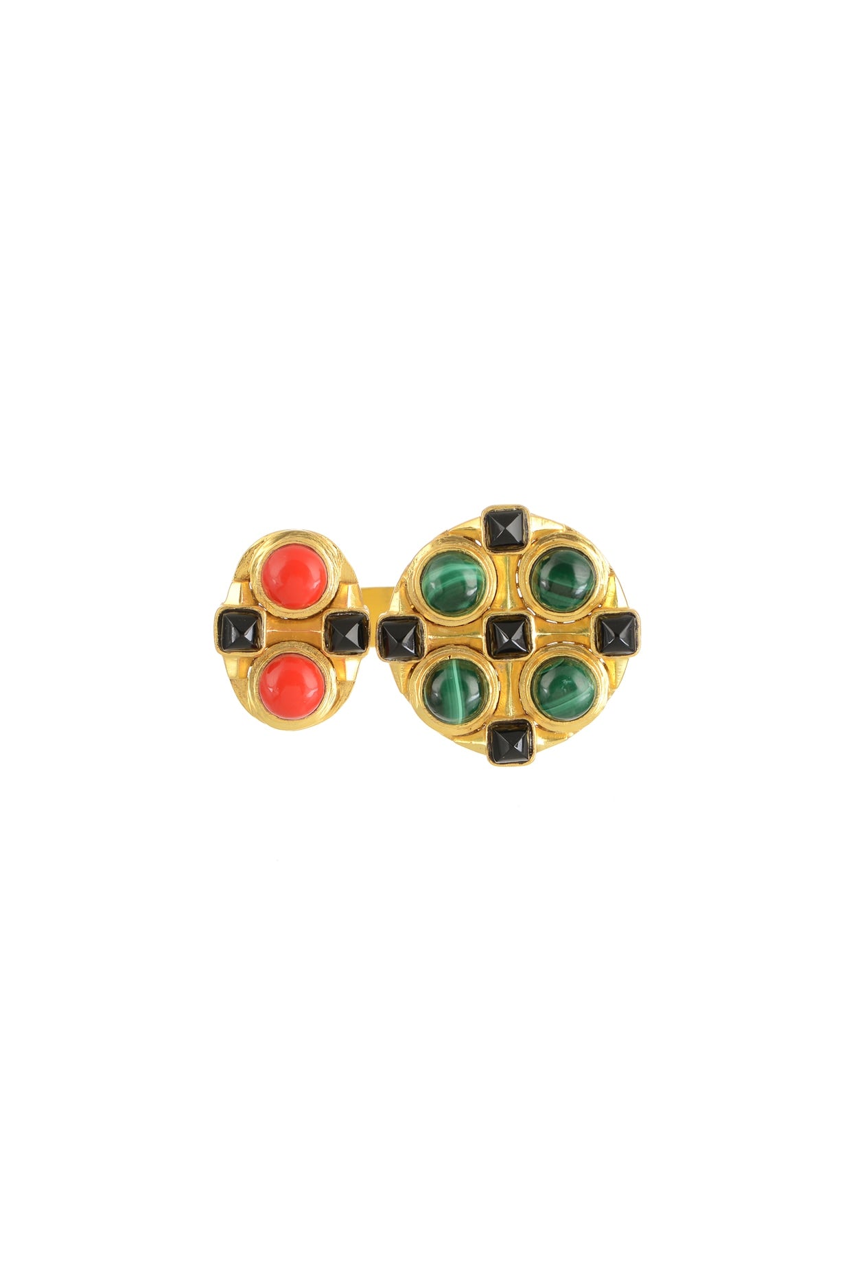 Gold Plated Red Coral Ring