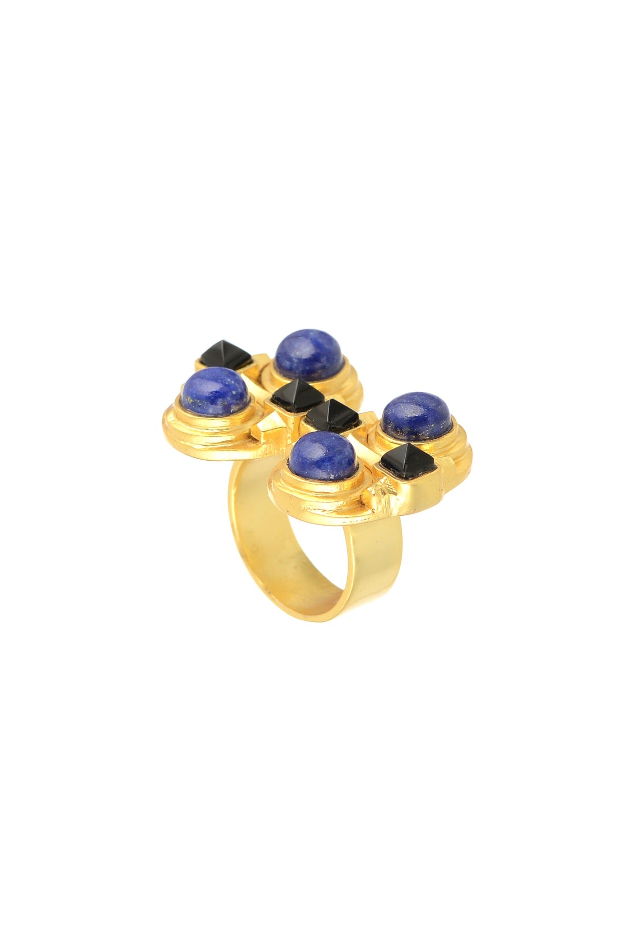 Gold Plated Blue Lapis Ring