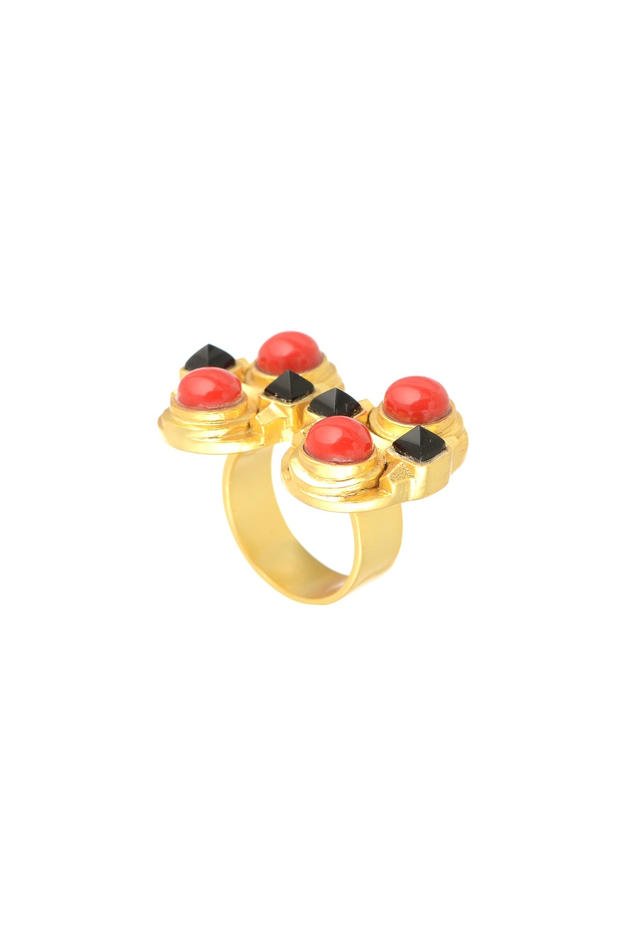 Gold Plated Black Onyx Ring