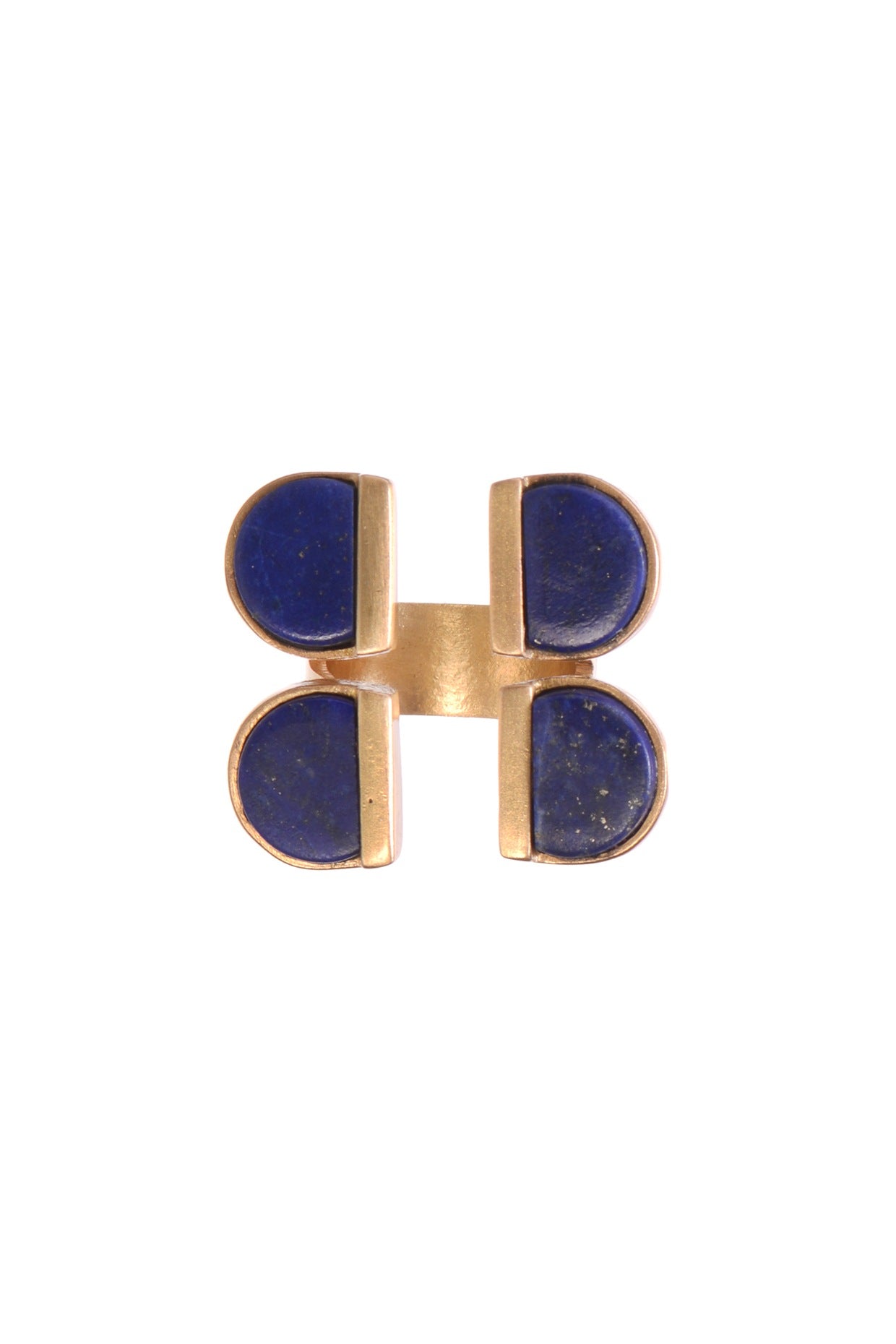 Gold Finish Lapis Ring