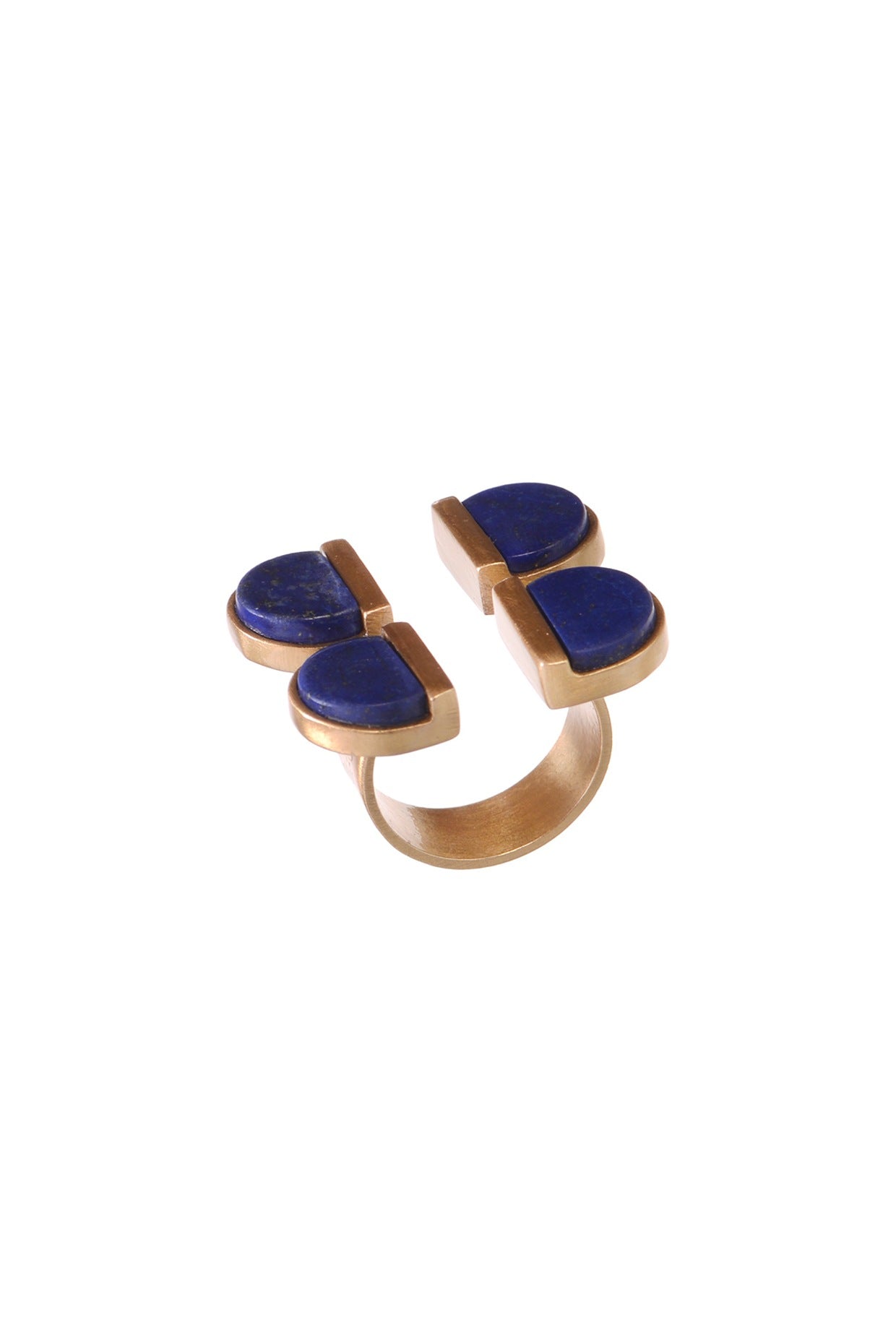 Gold Finish Lapis Ring