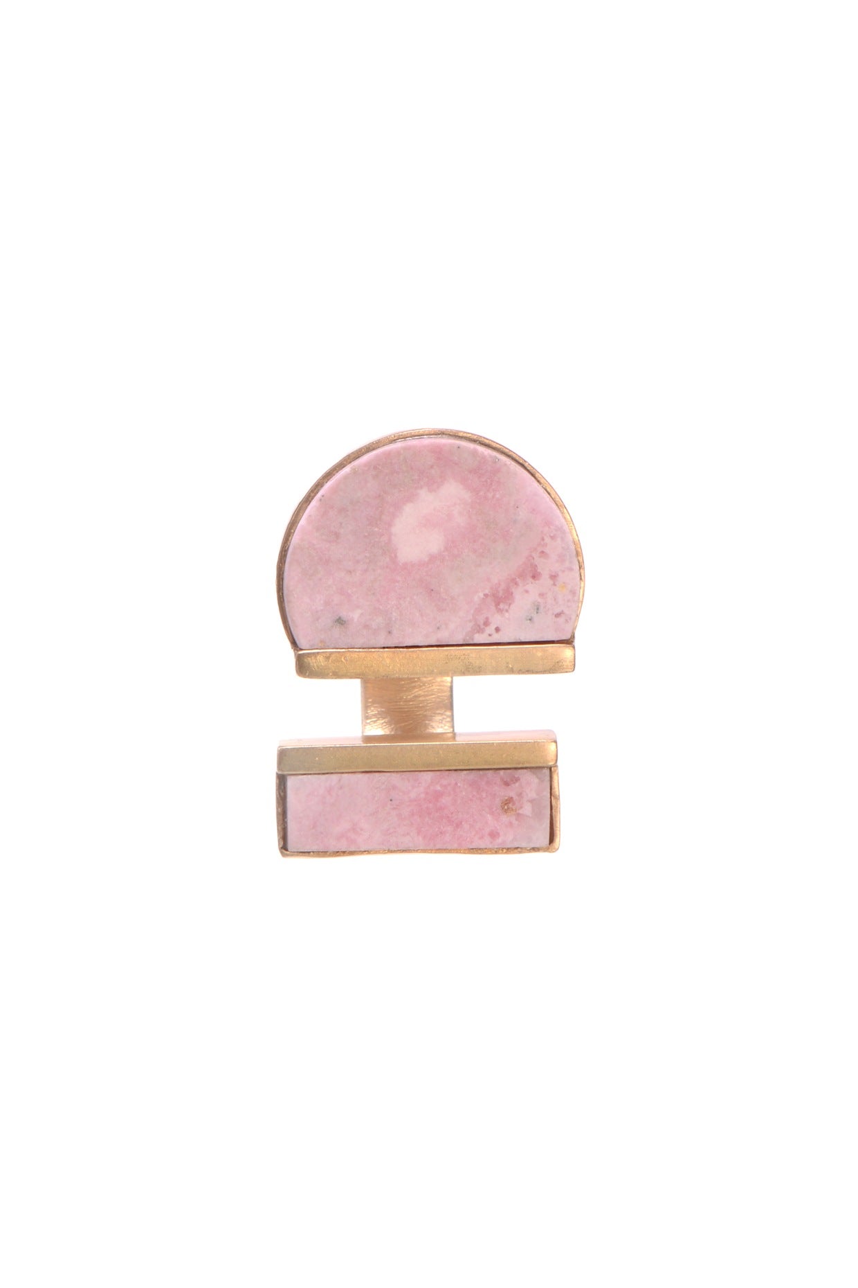 Gold Finish Ring With Rhodochrosite Garnet