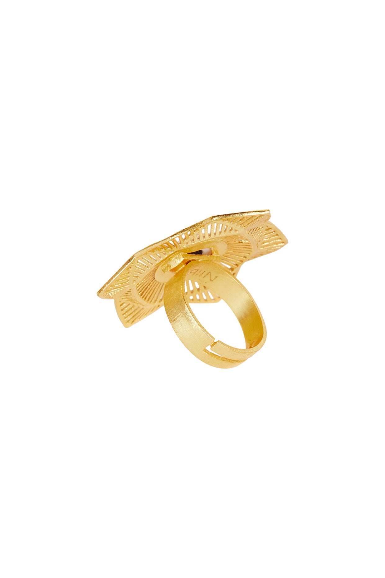 Gold Plated Blue Enameled Ring