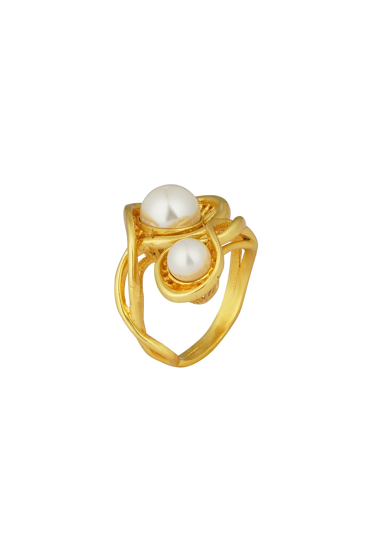 Gold Plated Shell Pearl Ring