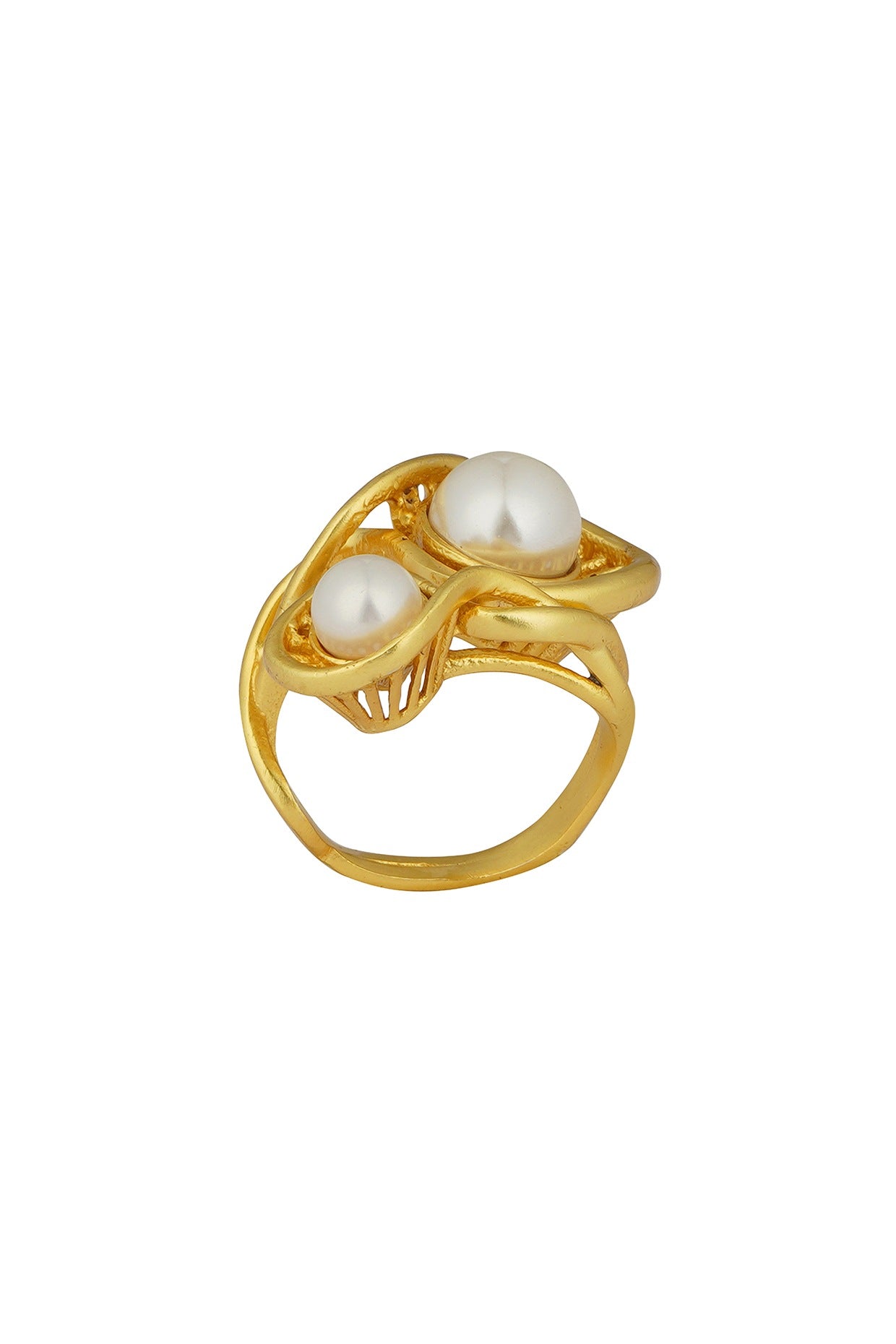 Gold Plated Shell Pearl Ring