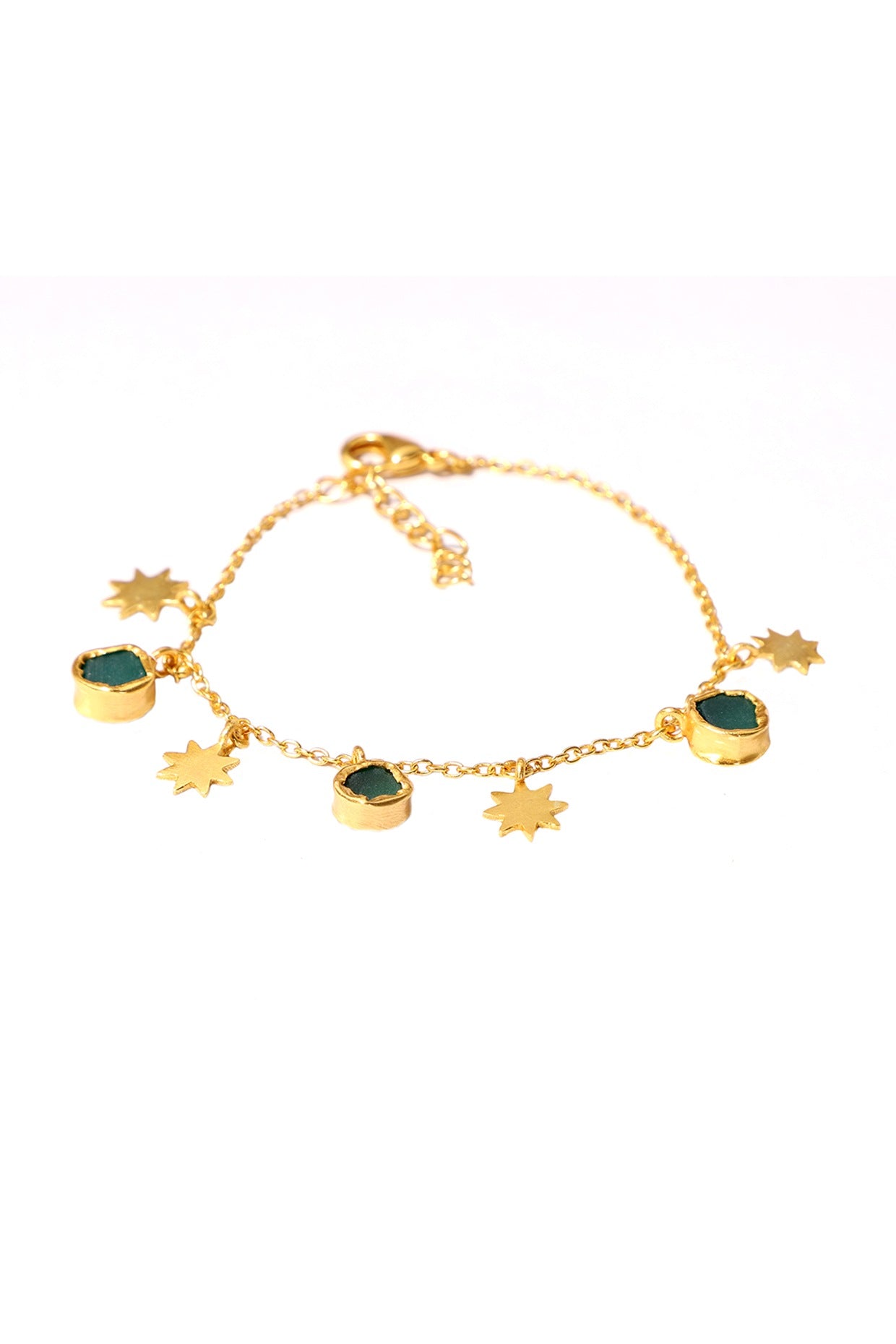 Gold Plated Gemstone Bracelet & Earrings In Gift Box