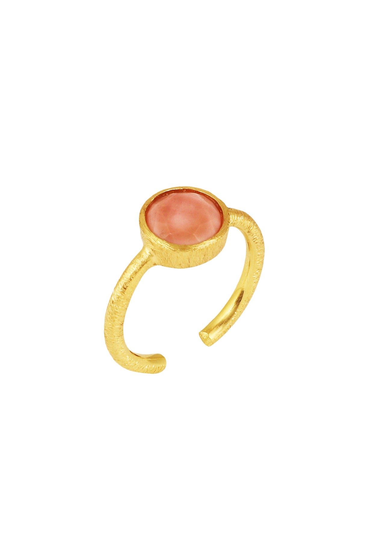 Gold Plated Pink Opal Ring