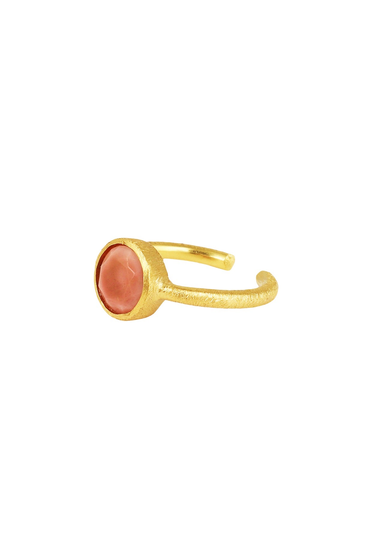 Gold Plated Pink Opal Ring