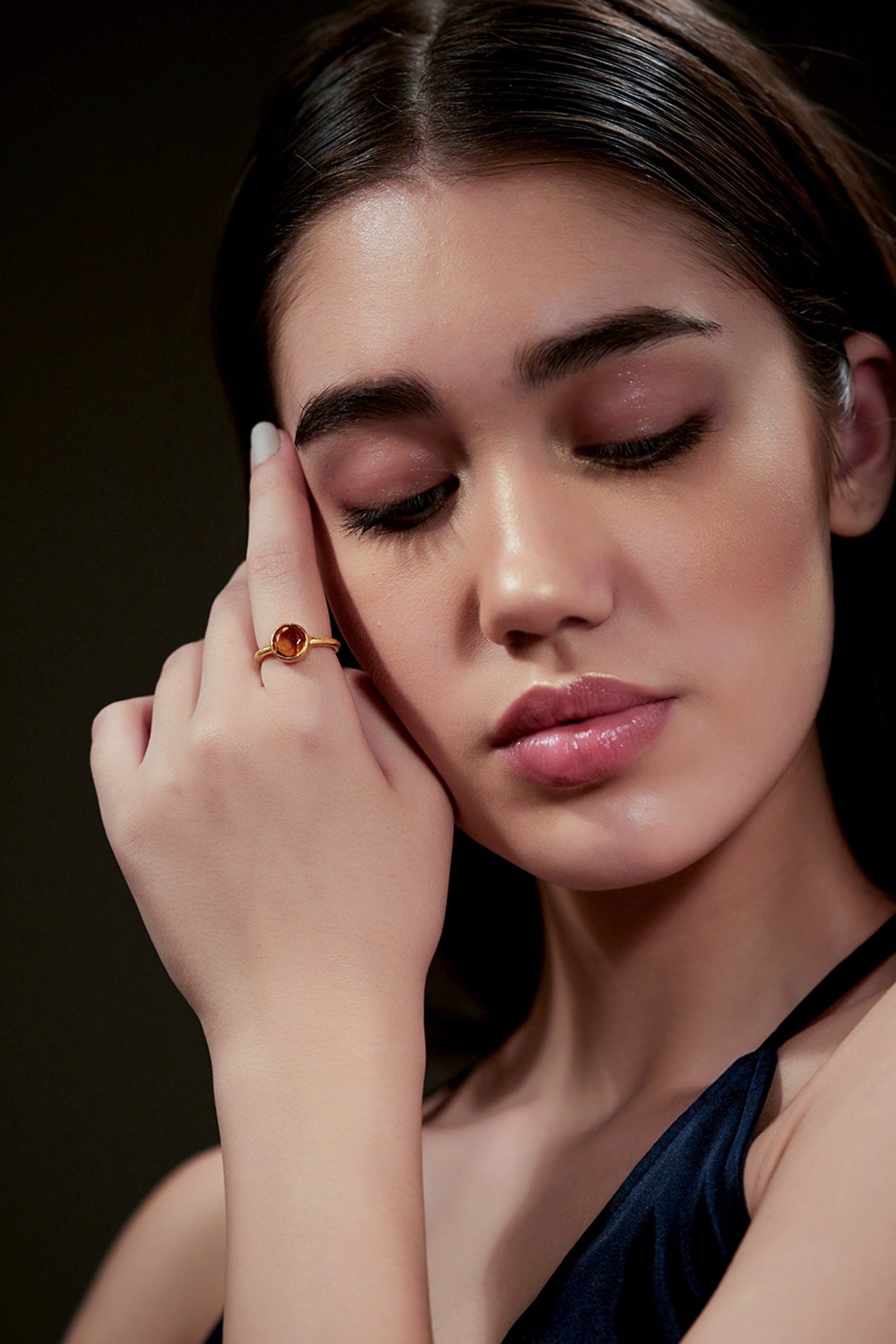 Gold Plated Citrine Ring