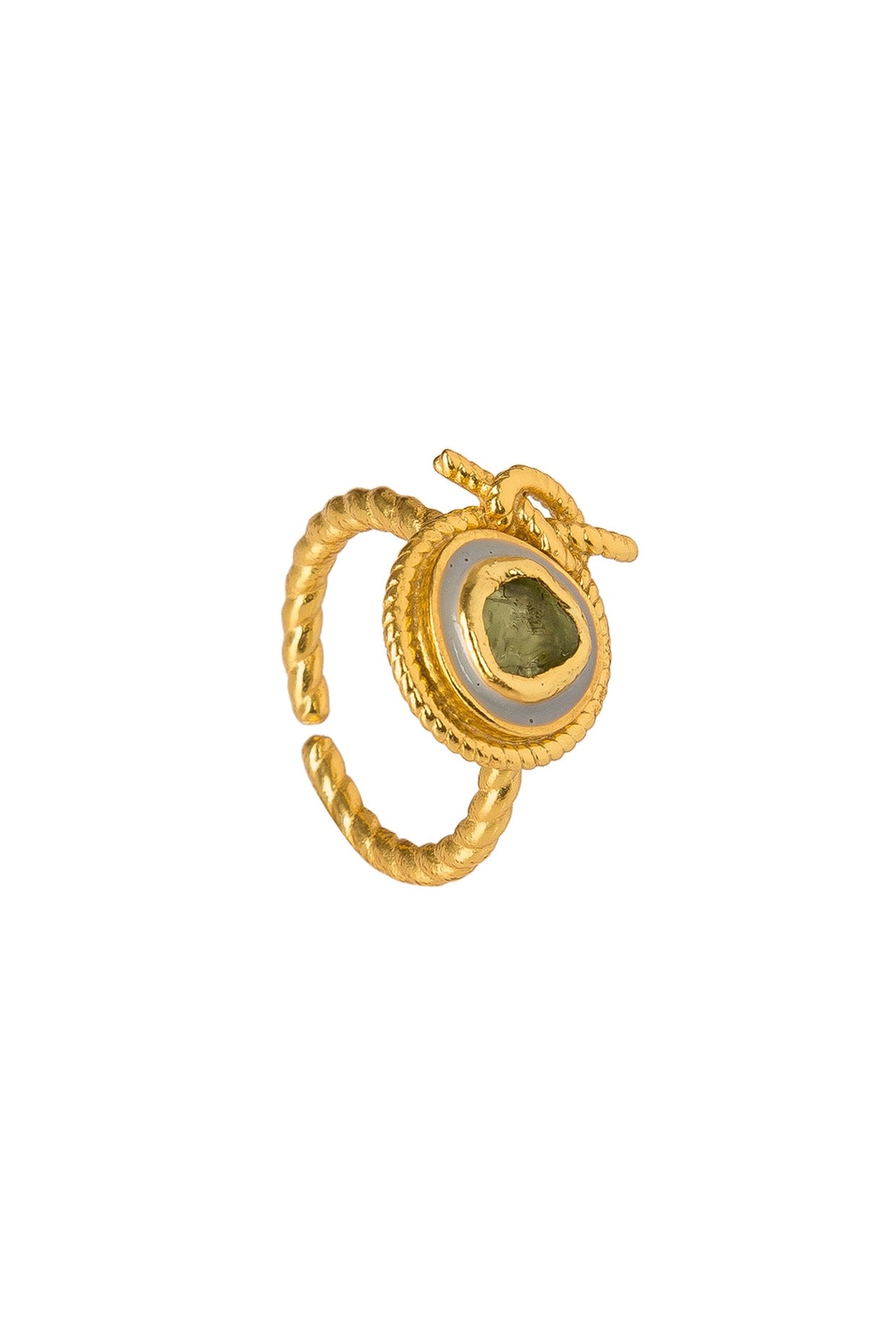 Gold Plated Yellow Peridot Ring