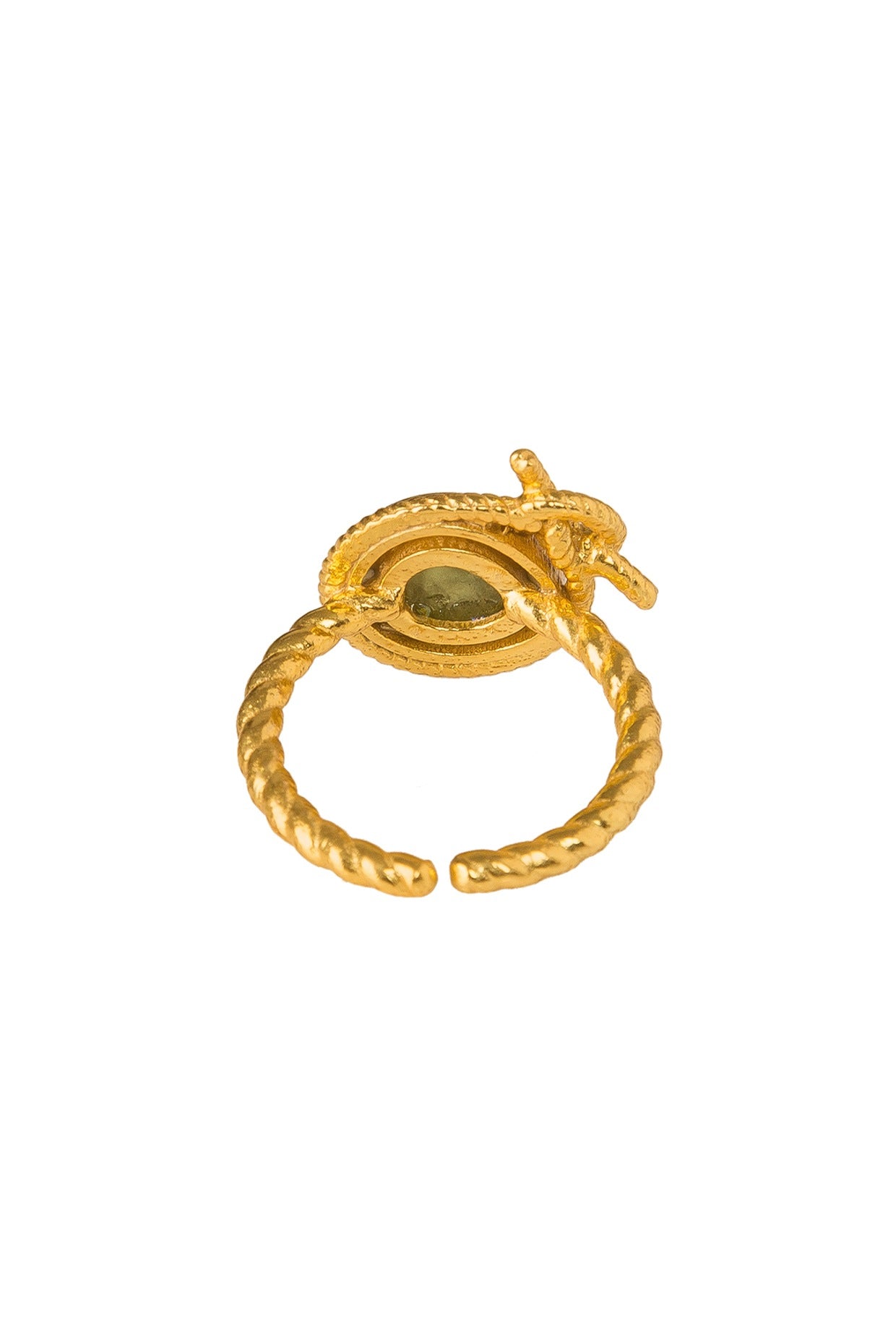 Gold Plated Yellow Peridot Ring