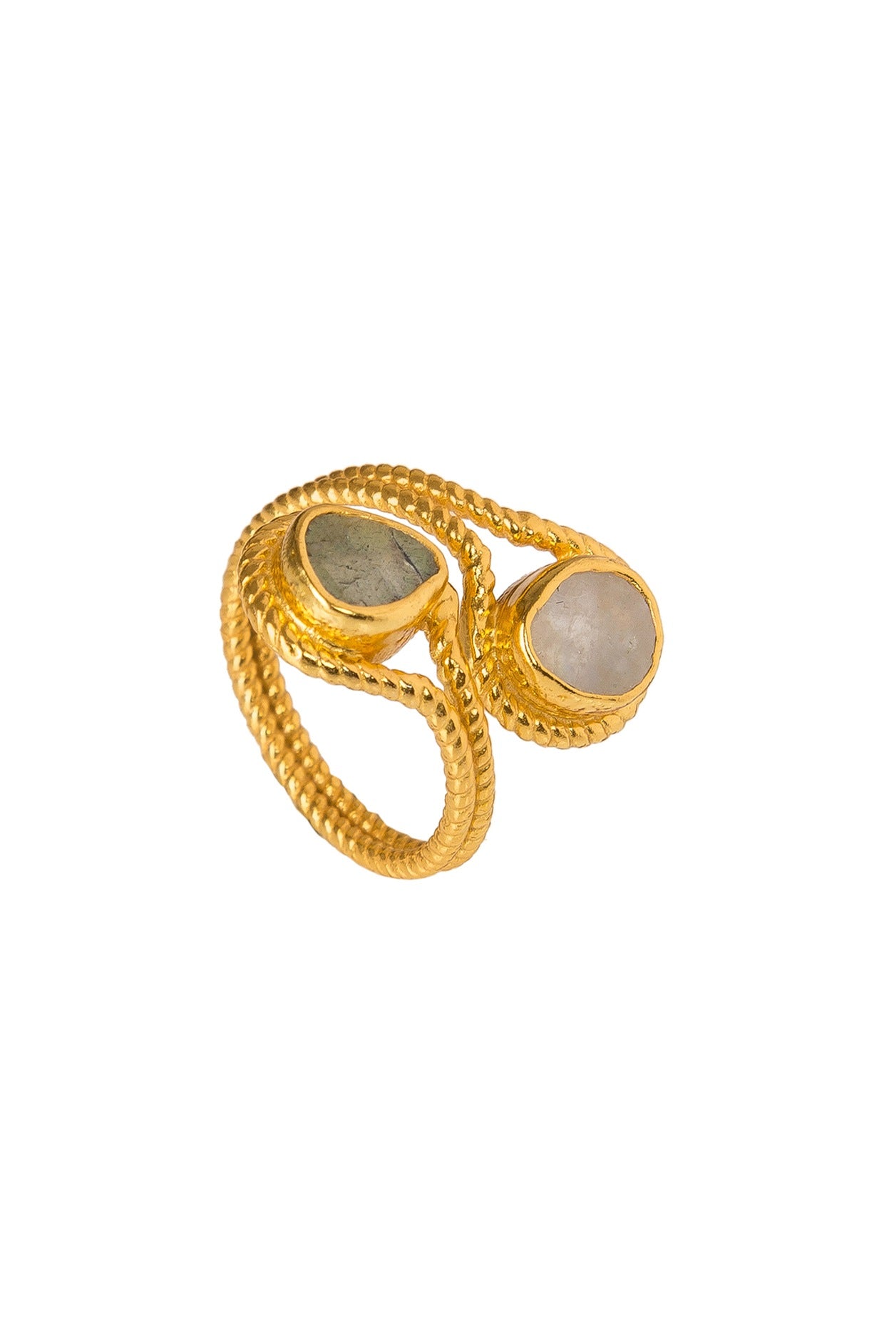 Gold Plated Yellow Labradorite Ring