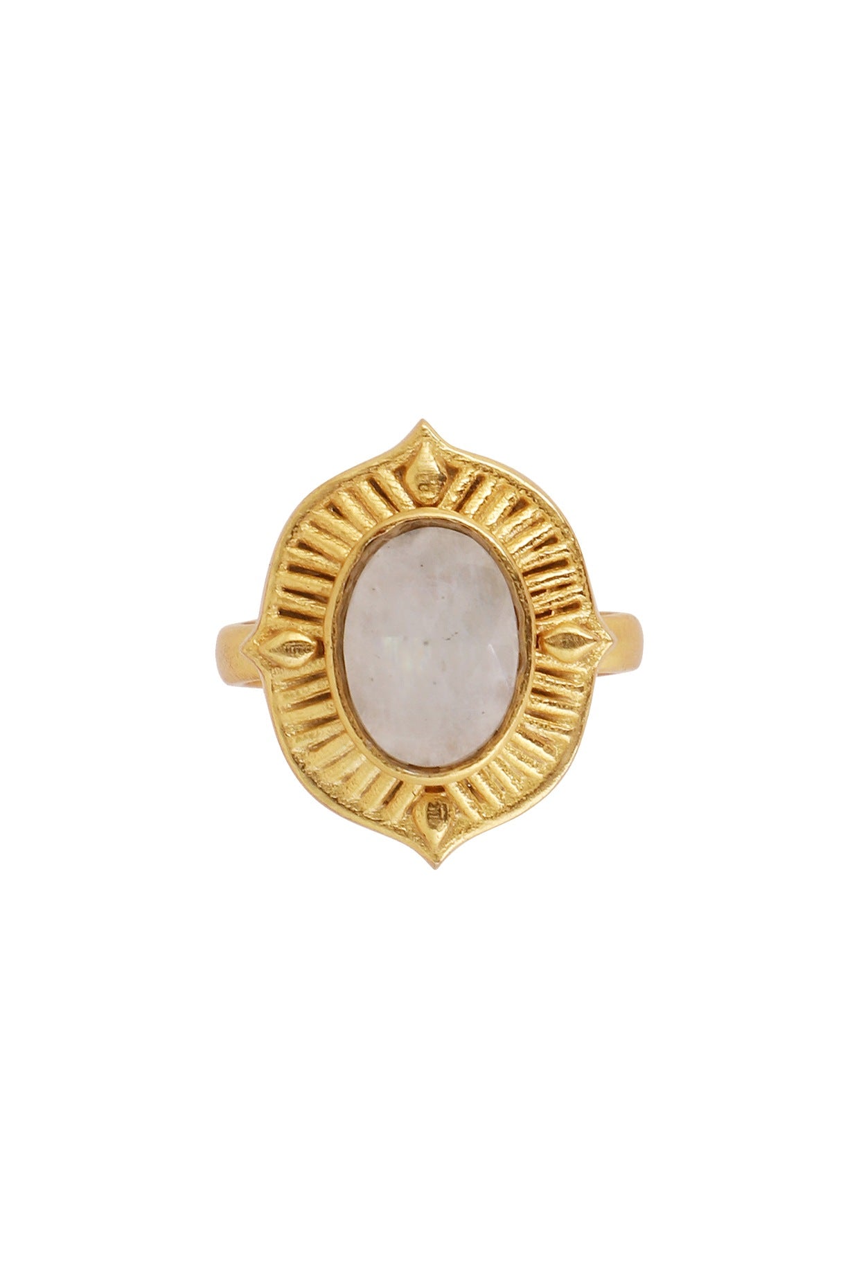 Gold Plated Moon Stone Ring