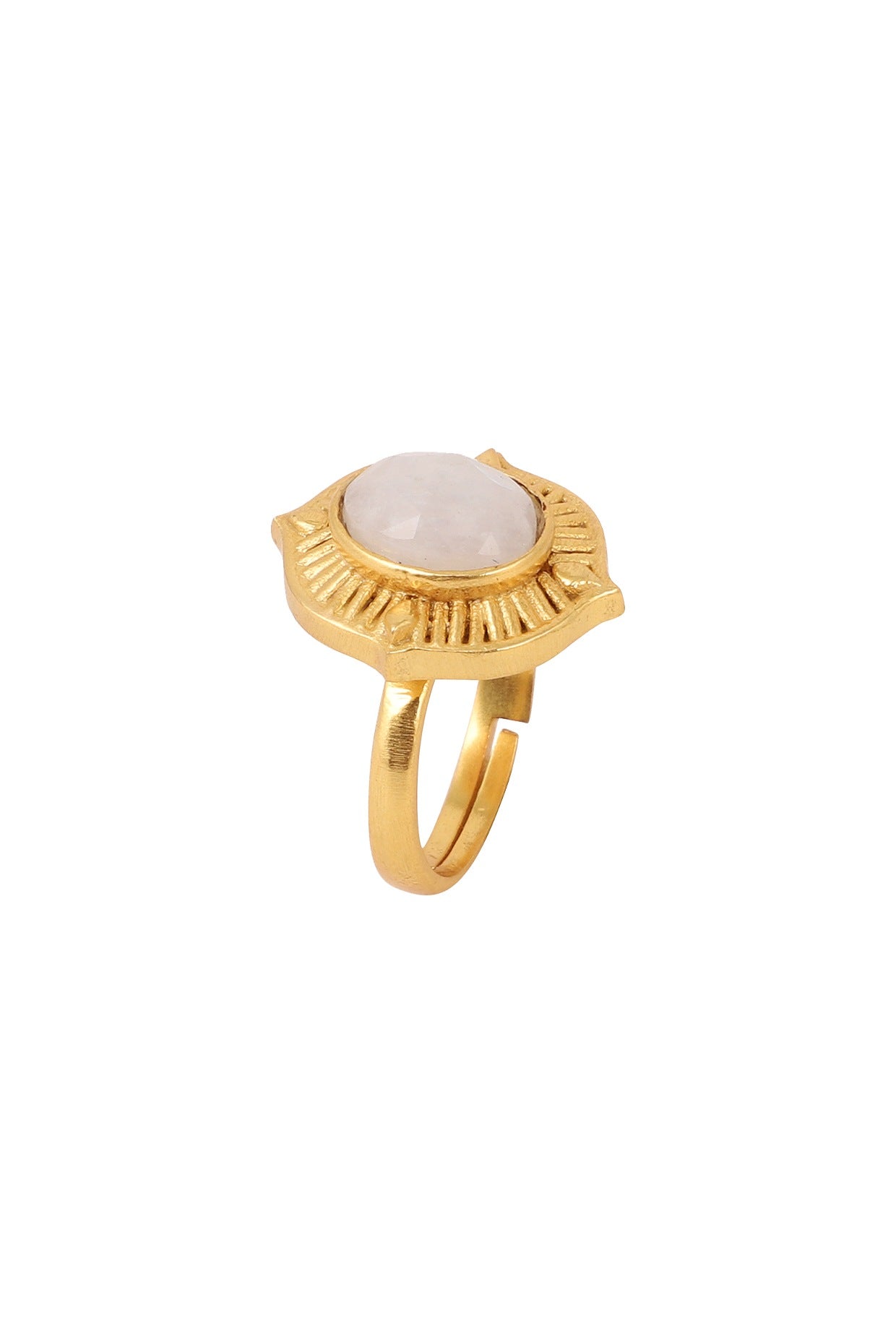 Gold Plated Moon Stone Ring