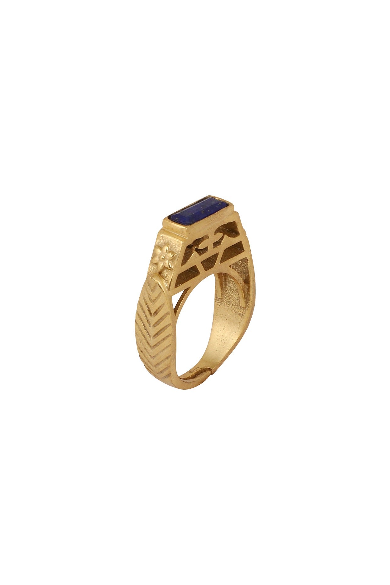 Gold Plated Blue Lapis Ring