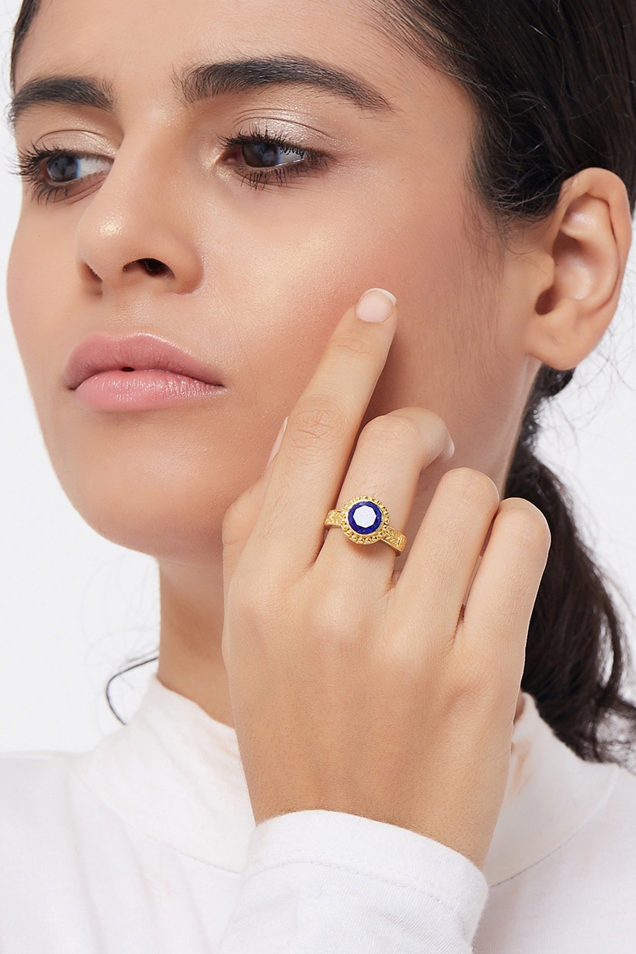 Gold Plated Lapis Ring