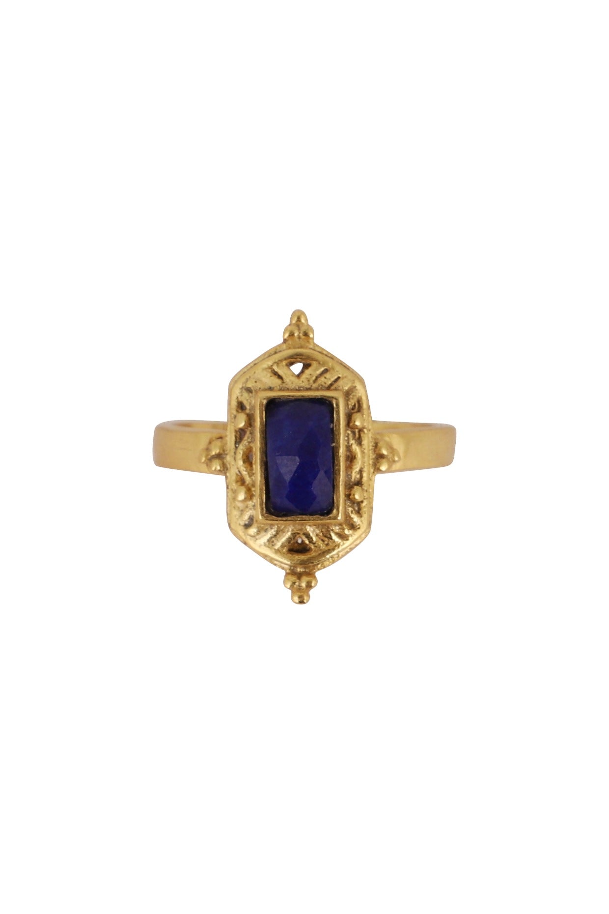 Gold Plated Ring With Lapis