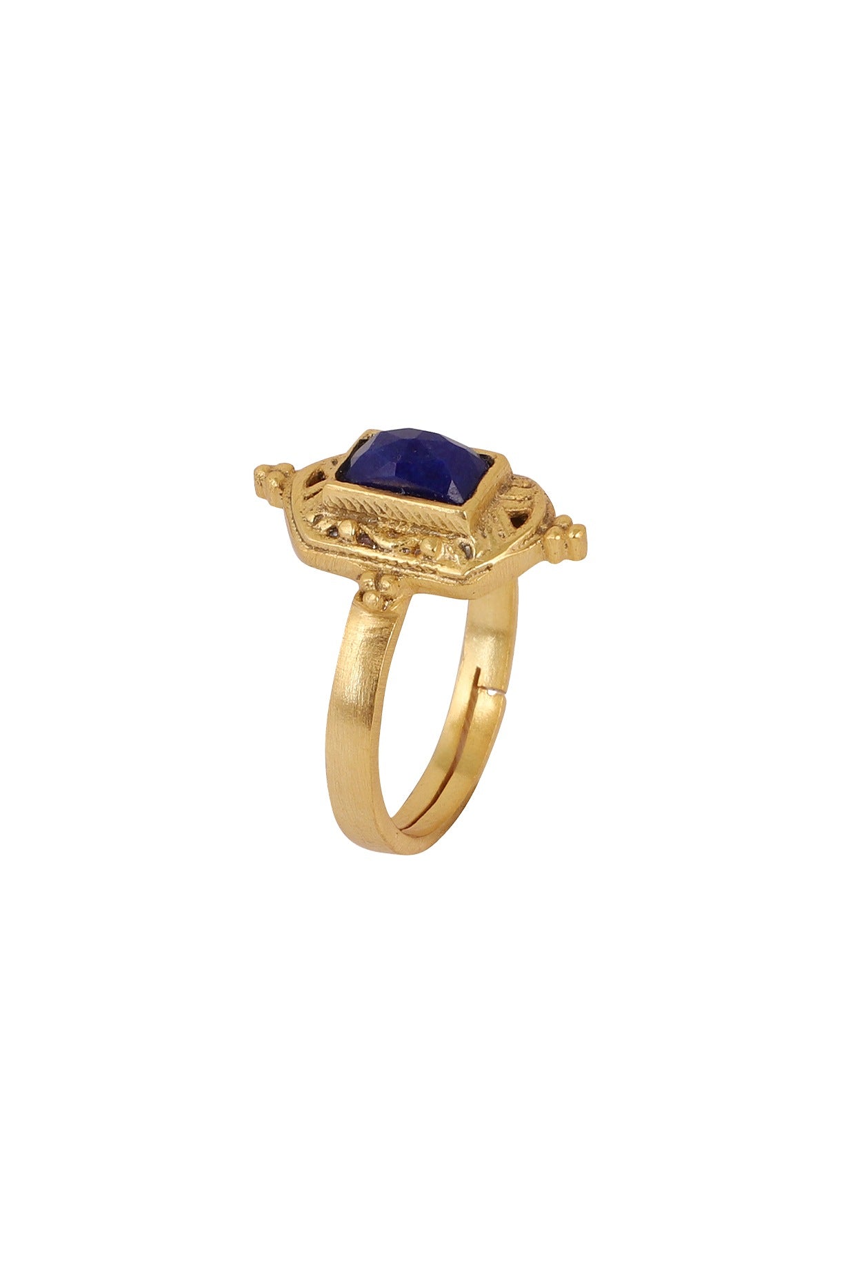 Gold Plated Ring With Lapis