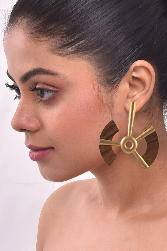 Gold Finish Dangler Earrings