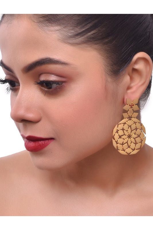 Gold Finish Dangler Earrings