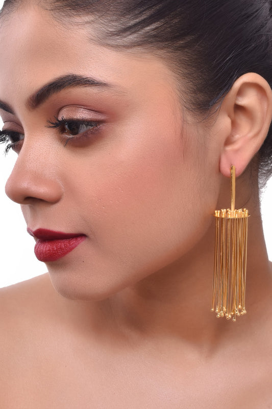 Gold Finish Dangler Earrings