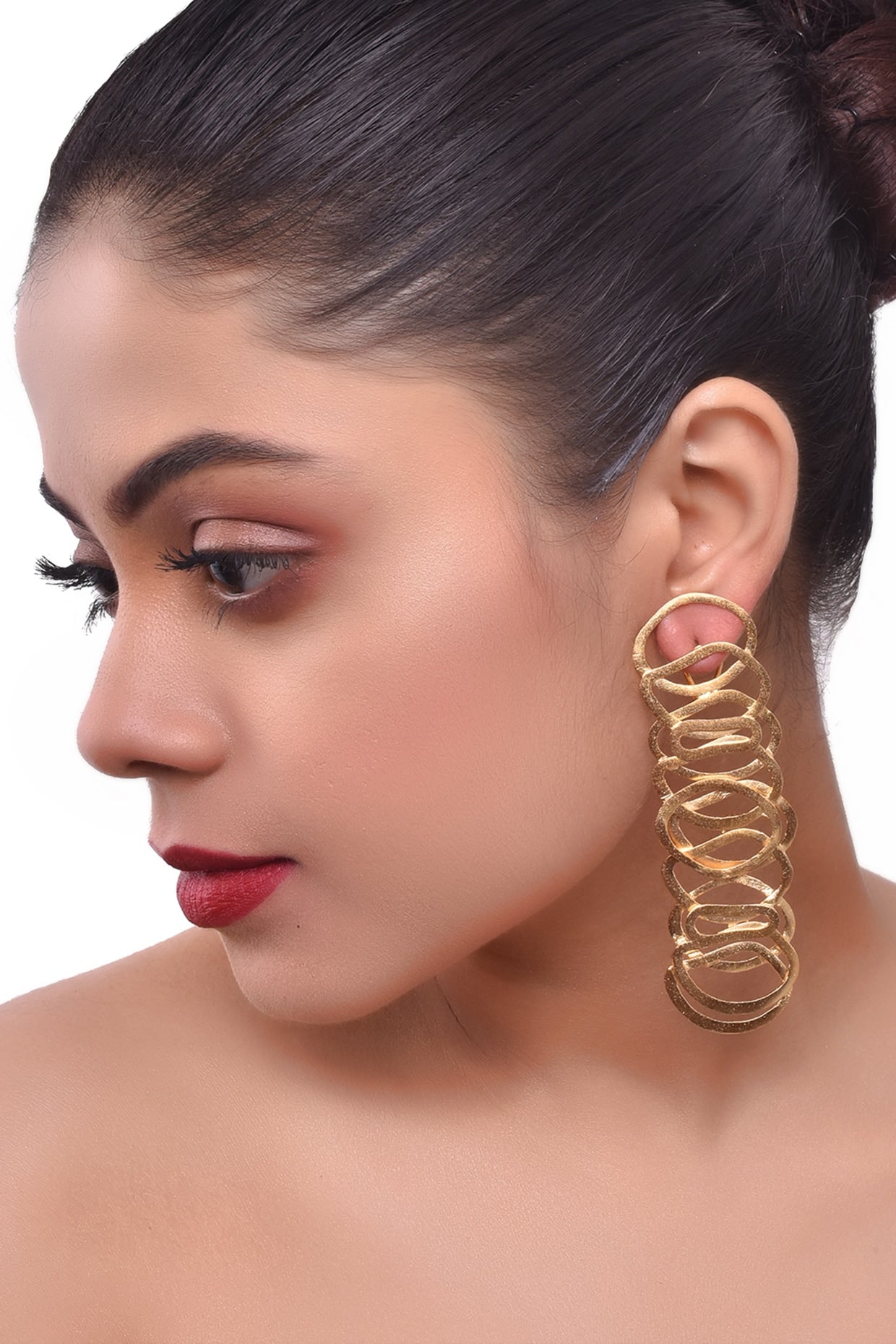 Gold Finish Handcrafted Dangler Earrings