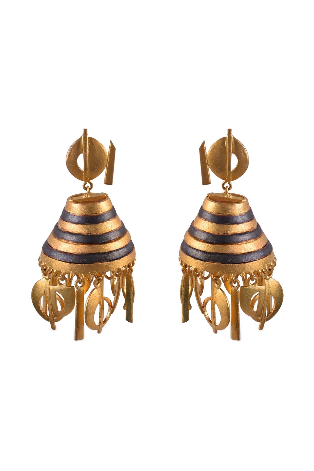 Gold Finish Jhumka Earrings