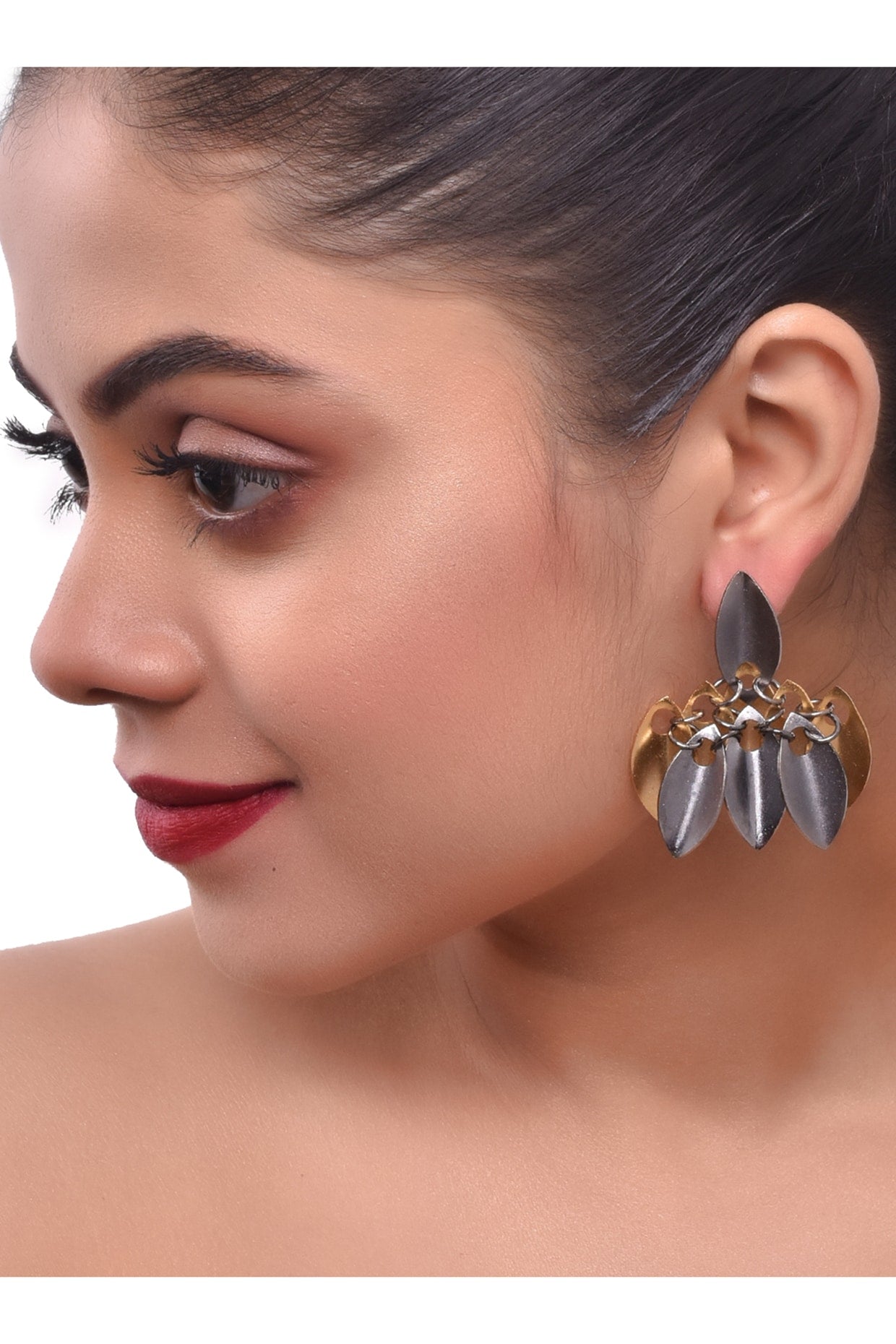 Two-Tone Finish Dangler Earrings