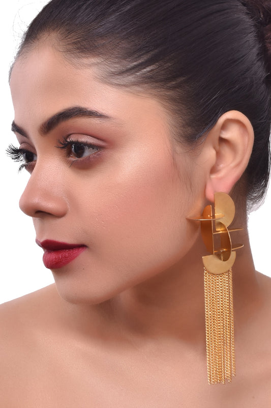 Gold Finish Handcrafted Dangler Earrings