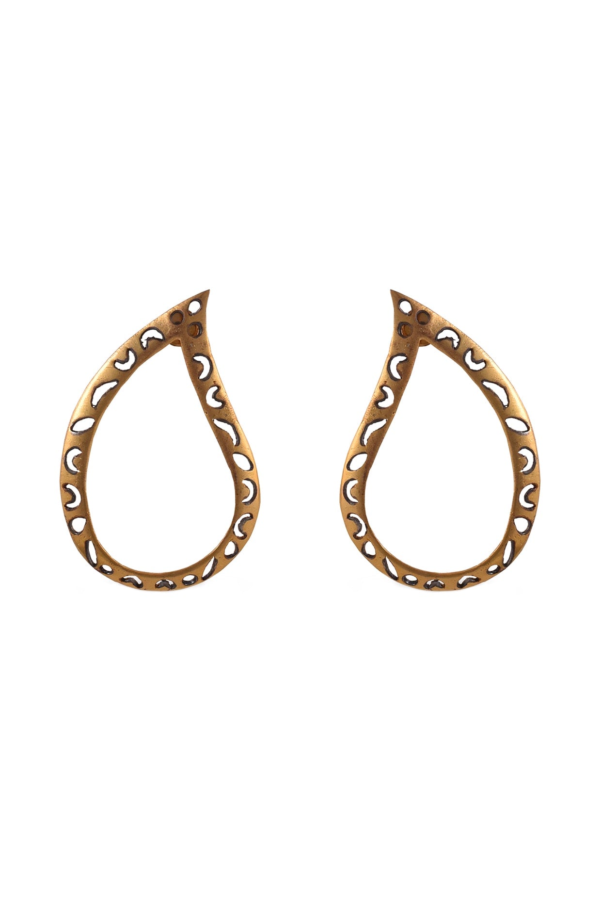 Two-Tone Finish Cutwork Dangler Earrings