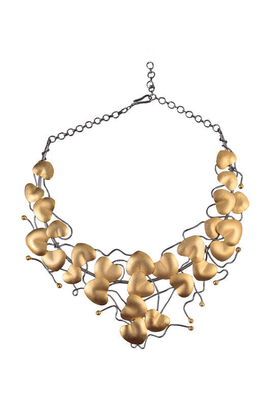 Two-Tone Finish Floral Handcrafted Necklace