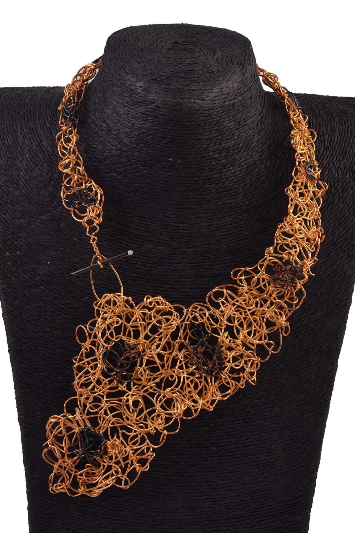 Two-Tone Finish Wired Long Necklace