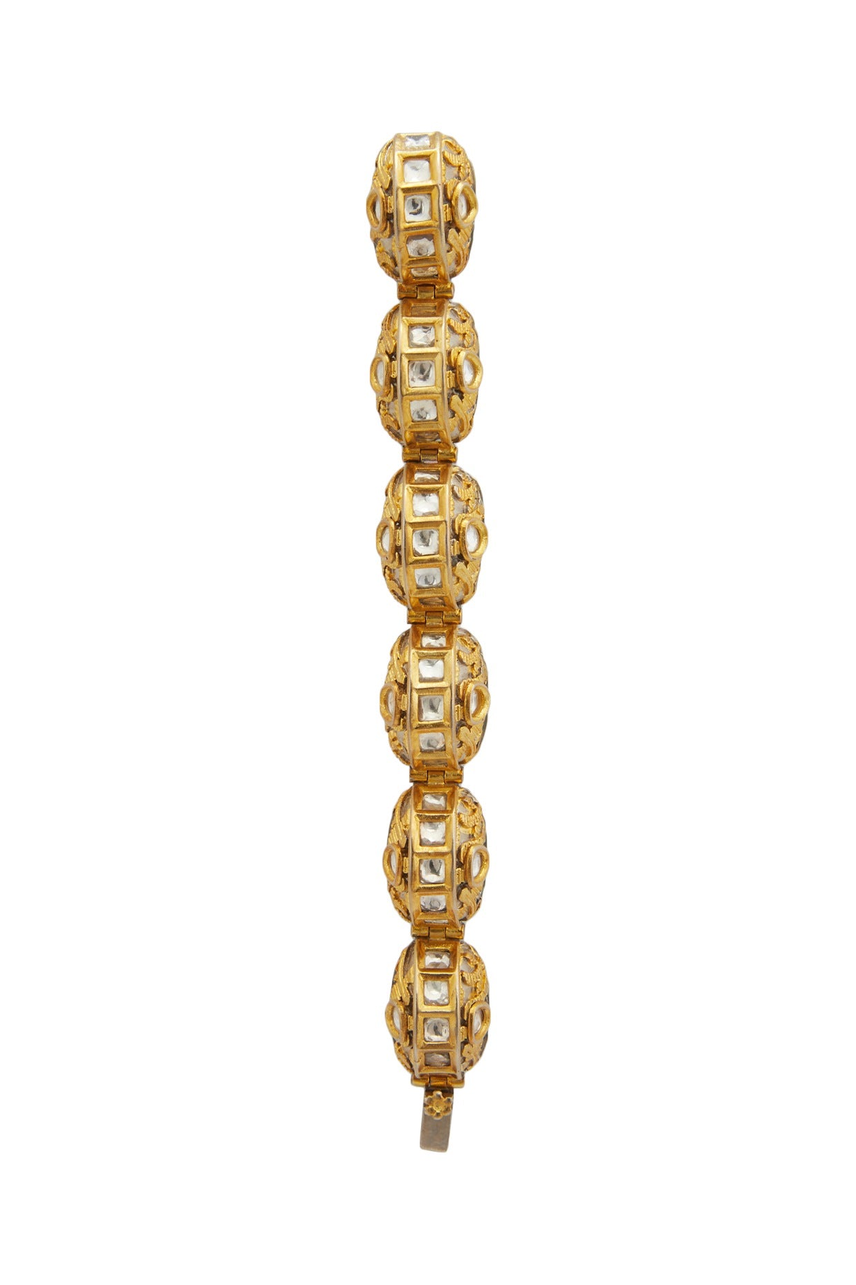 Gold Plated Kundan Polki Openable Bracelet