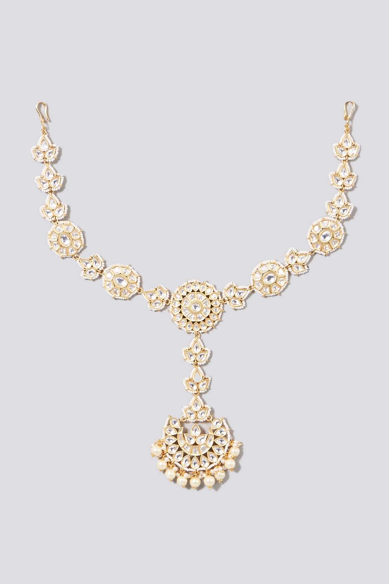 Gold Finish Kundan Polki Matha Patti