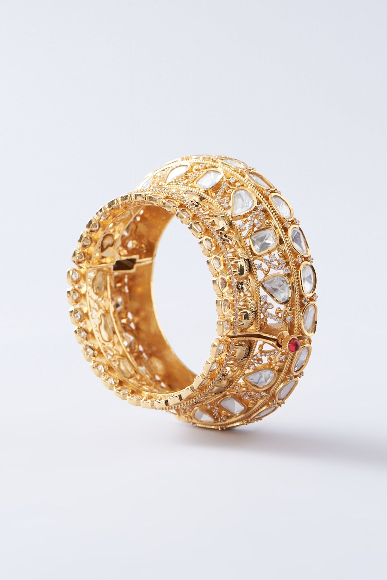 Gold Plated Kundan Polki Kada