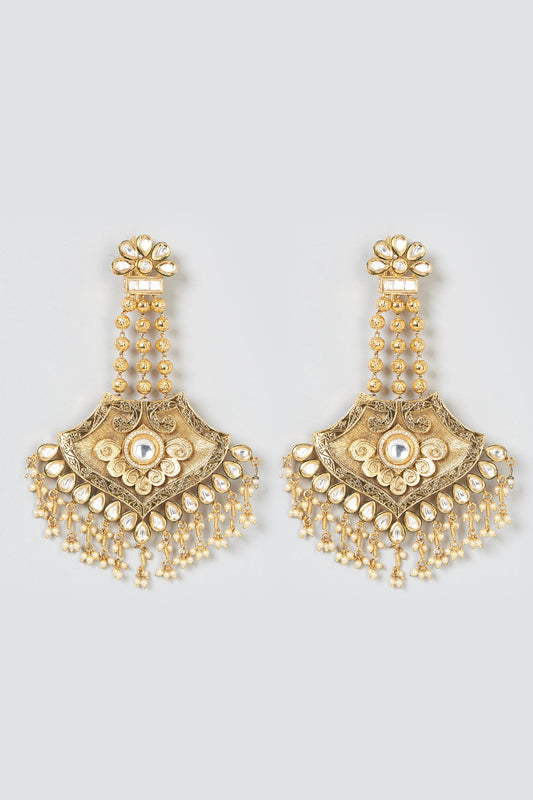 Gold Finish Kundan Polki Pasa