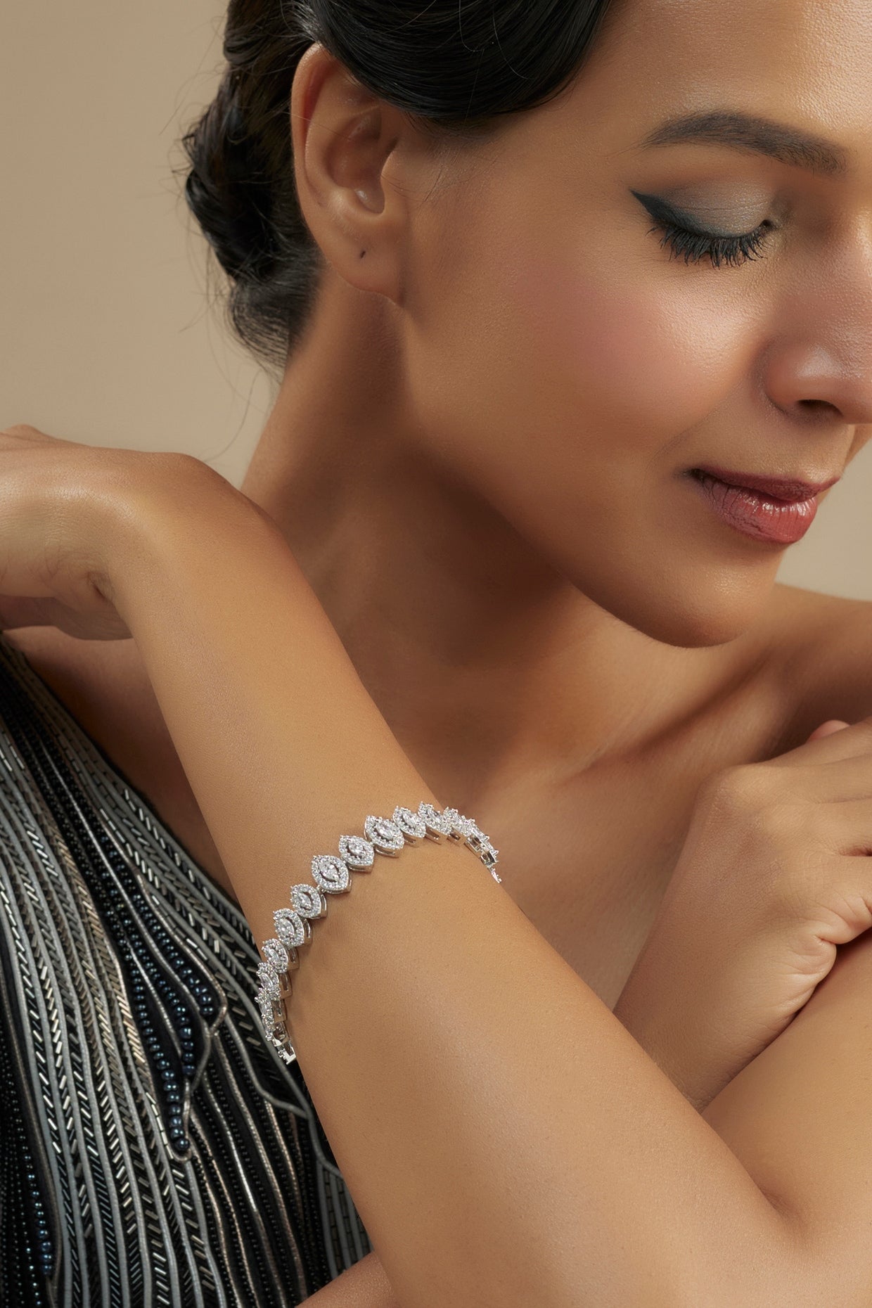 White Finish Diamond Bracelet