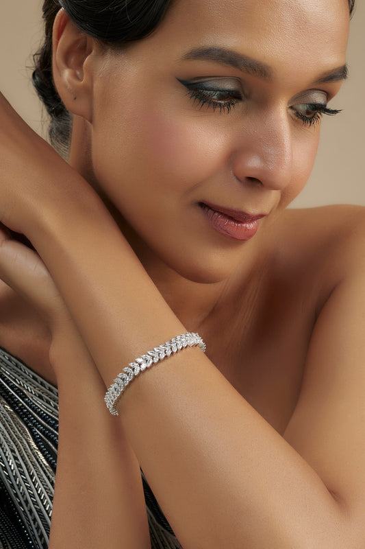 White Finish Diamond Bracelet