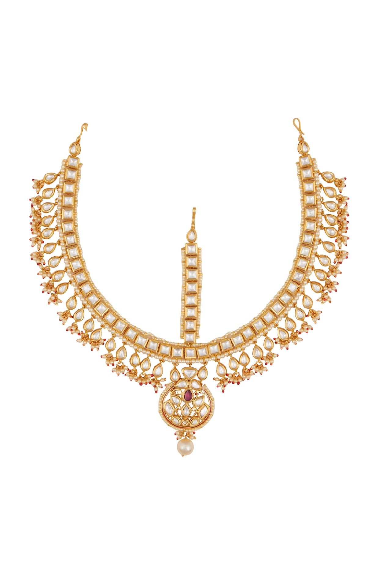 Gold Plated Kundan Polki Mathapatti