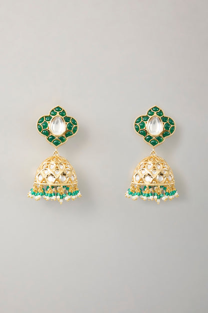 Gold Plated Kundan Polki & Pearl Choker Necklace Set