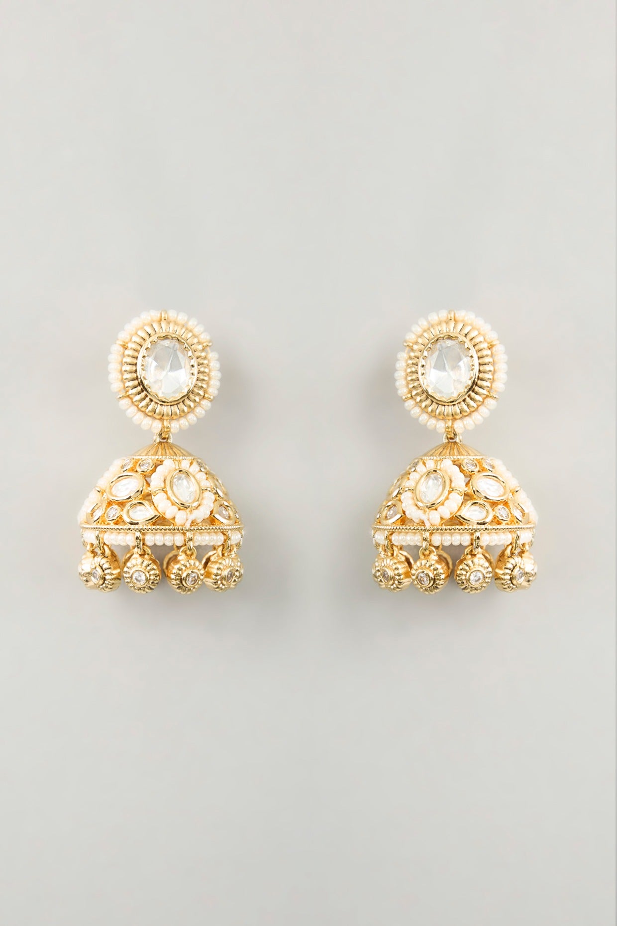 Gold Finish Kundan Polki Necklace Set