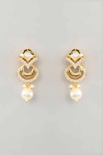 Gold Finish Kundan Polki & Pearl Necklace Set