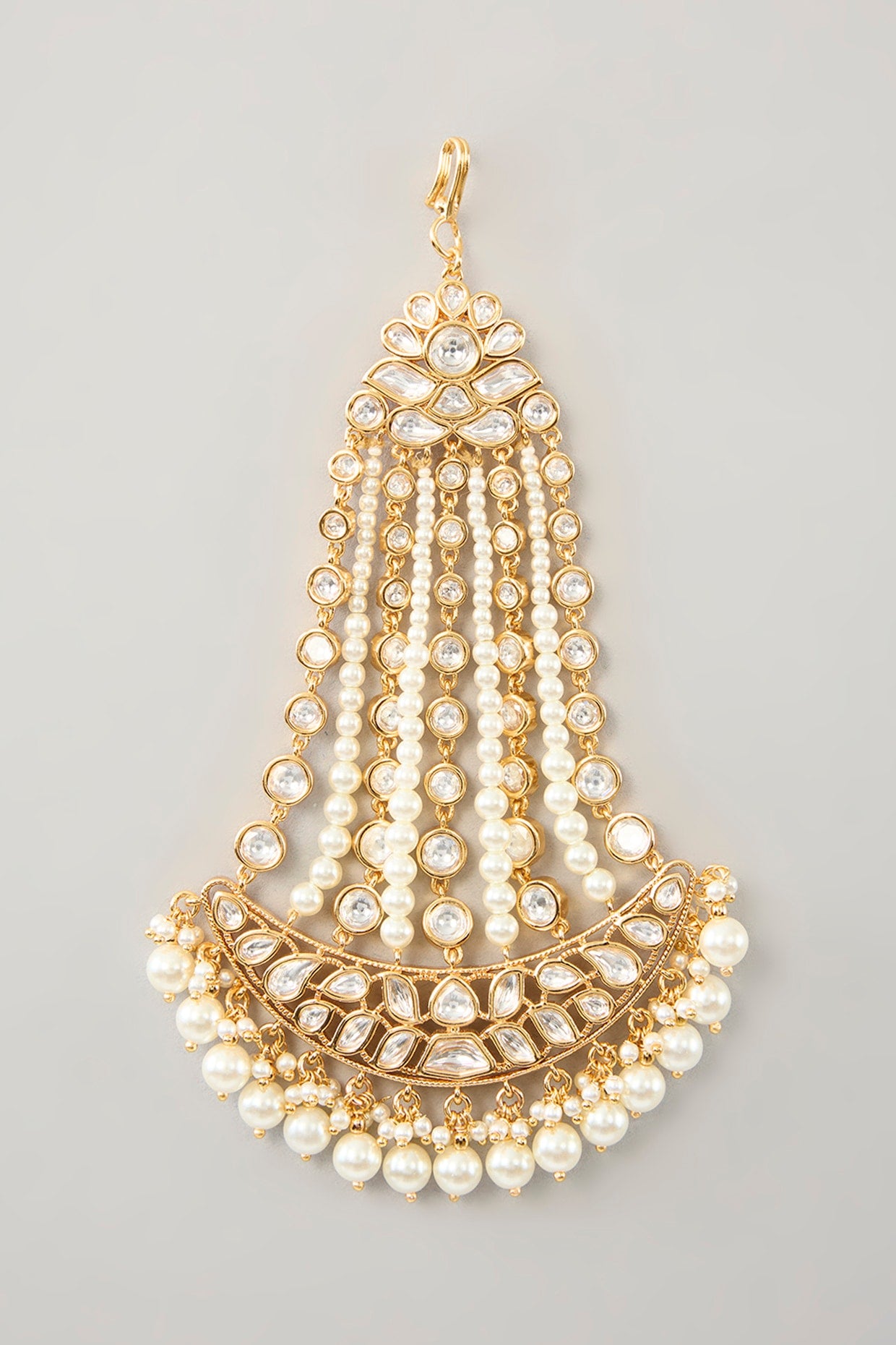 Gold Finish Kundan Polki & Pearl Pasa