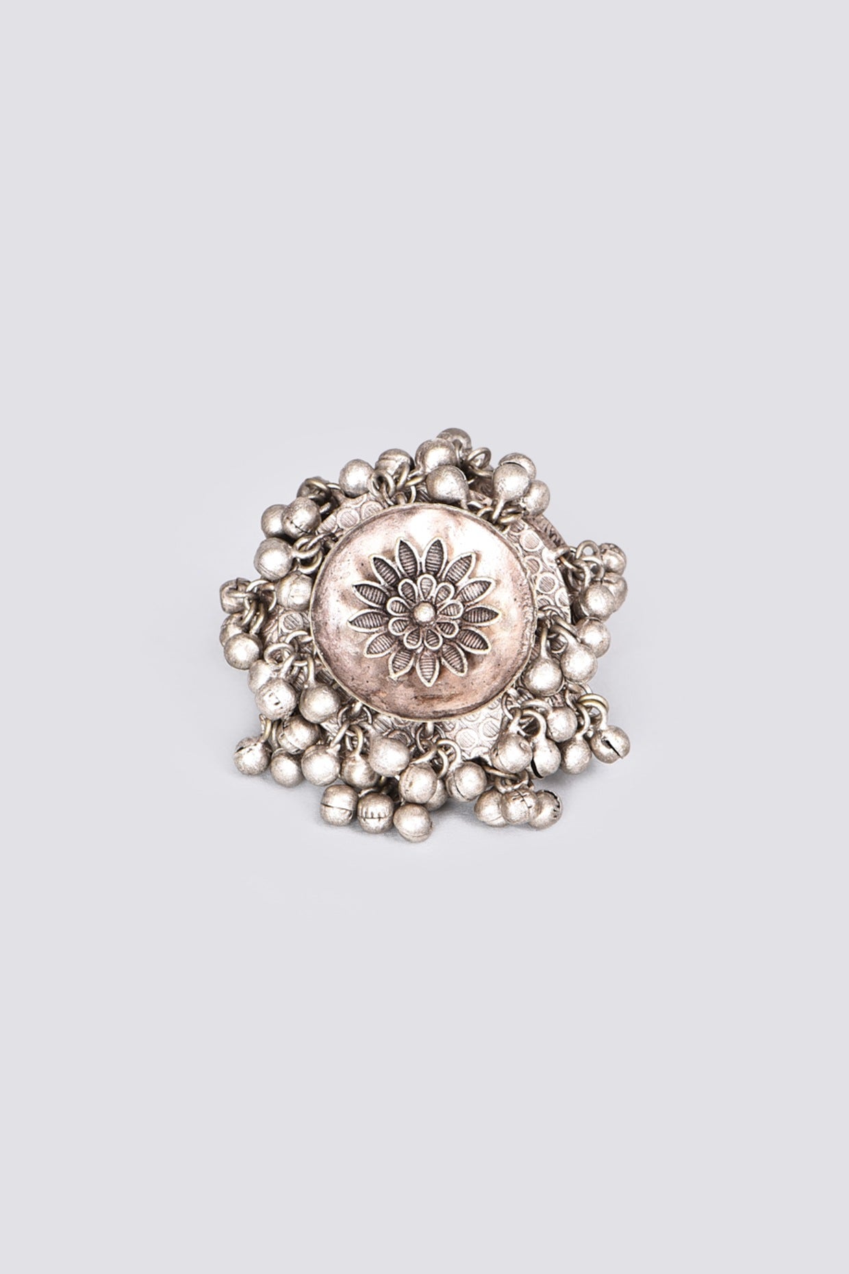 Oxidised Kundan Polki Handcrafted Ring