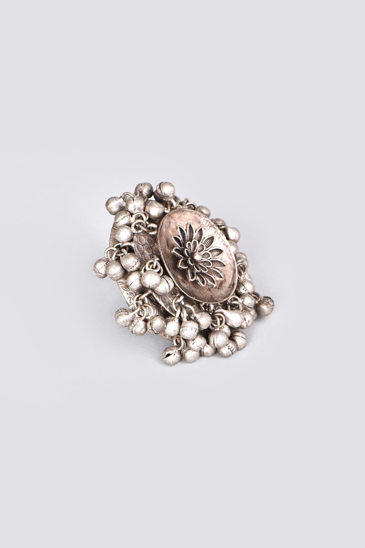 Oxidised Kundan Polki Handcrafted Ring