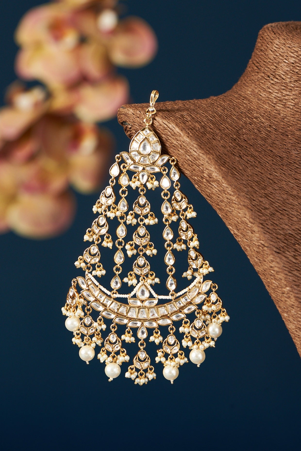 Gold Finish Kundan Polki & Pearl Pasa