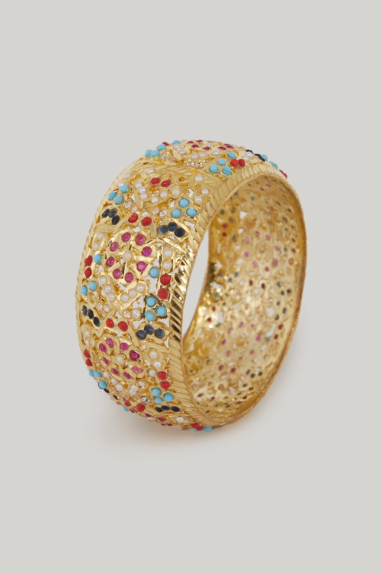 Gold Plated Kundan Polki Kada