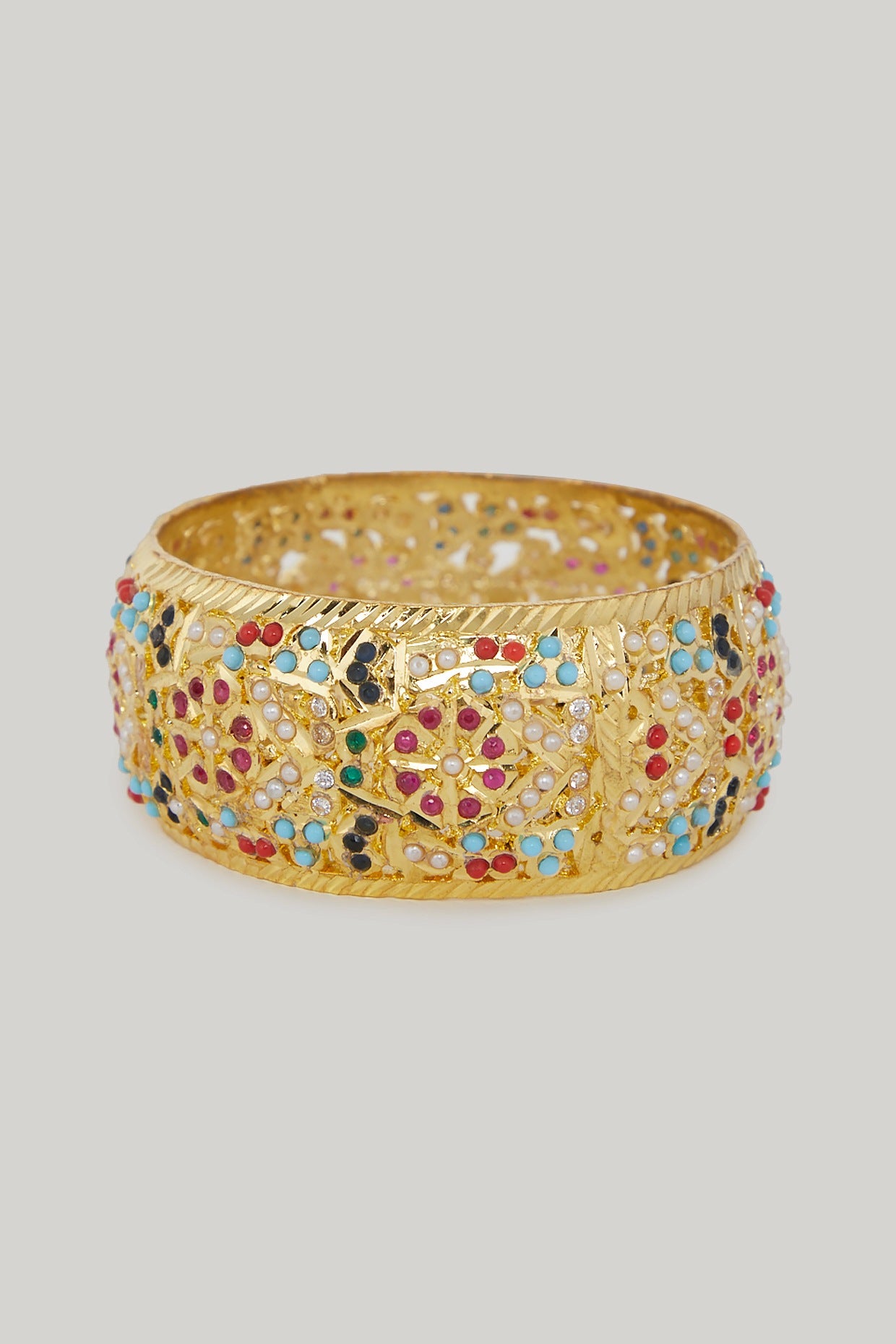 Gold Plated Kundan Polki Kada