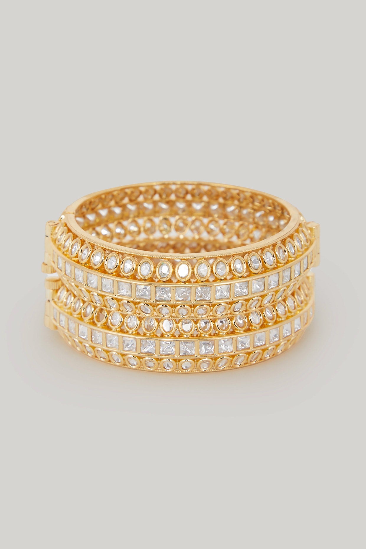 Gold Plated Kundan Polki Kada